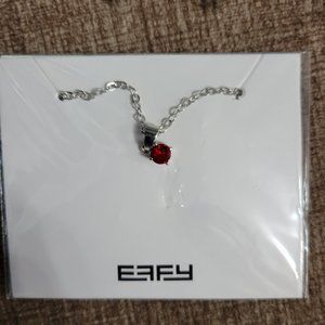 NWT Effy Red Pendant Silver Necklace